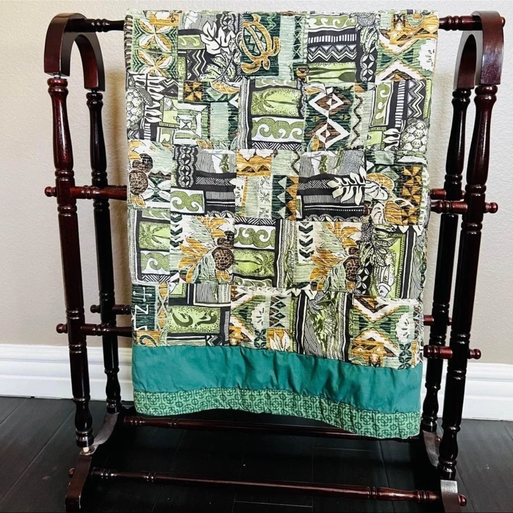 35”x36” Handmade Quilted Throw, Wall hanging Quilt, picnic quilt.